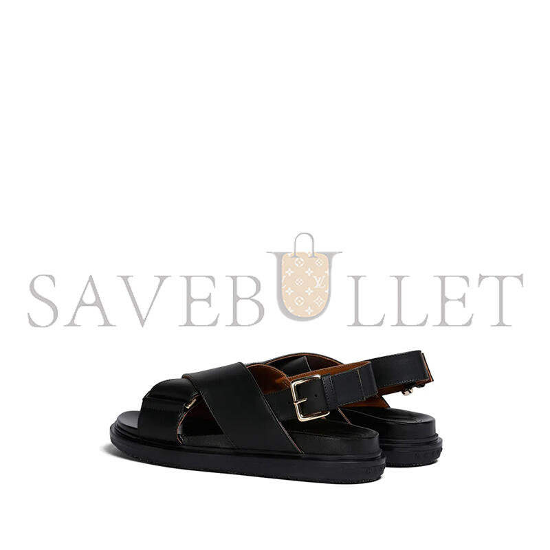 MARNI BLACK LEATHER FUSSBETT FBMS015701P361400N99